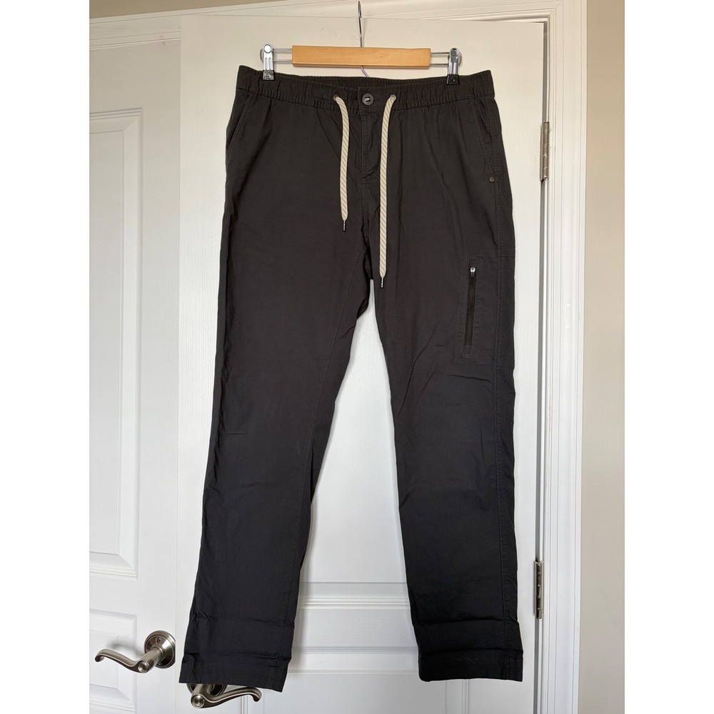 Vuori Ripstop Climber Pants Charcoal Grey Organic Cotton Stretch Size L VW401